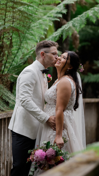 Lyrebird Falls wedding photo c&k